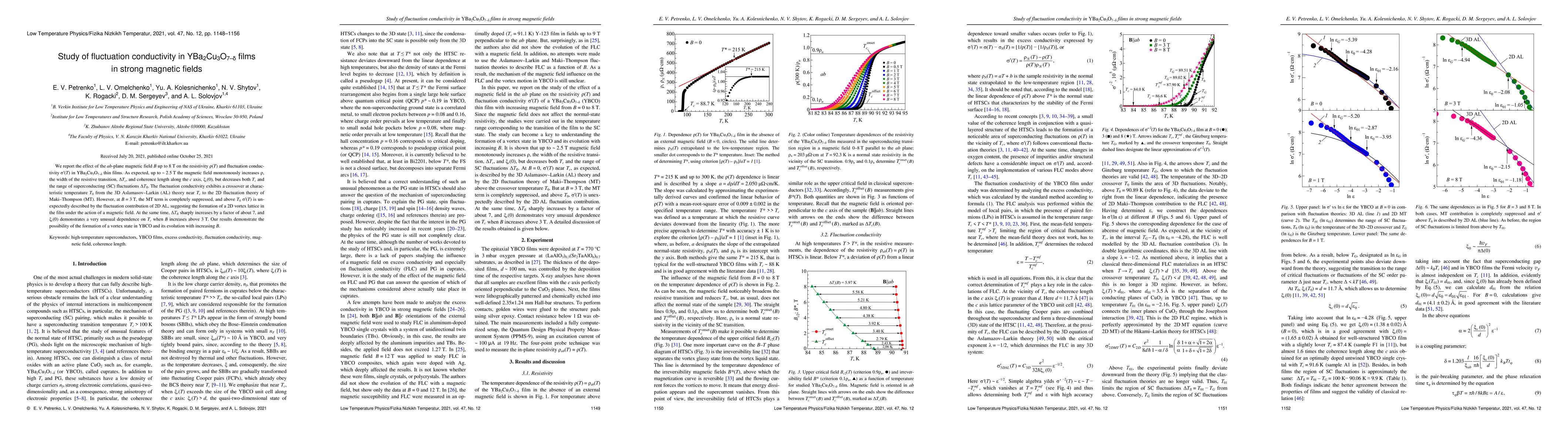 Thumbnail for Study of fluctuation conductivity in YBa$_2$Cu$_3$O$_7$--$δ$ films in strong magnetic fields