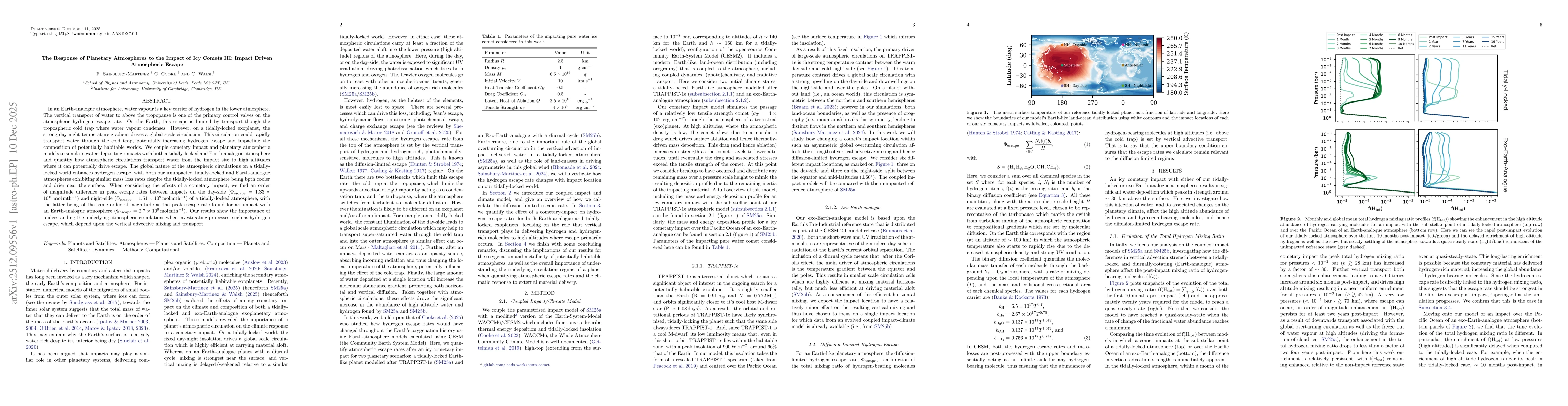 Thumbnail for The Response of Planetary Atmospheres to the Impact of Icy Comets III: Impact Driven Atmospheric Escape
