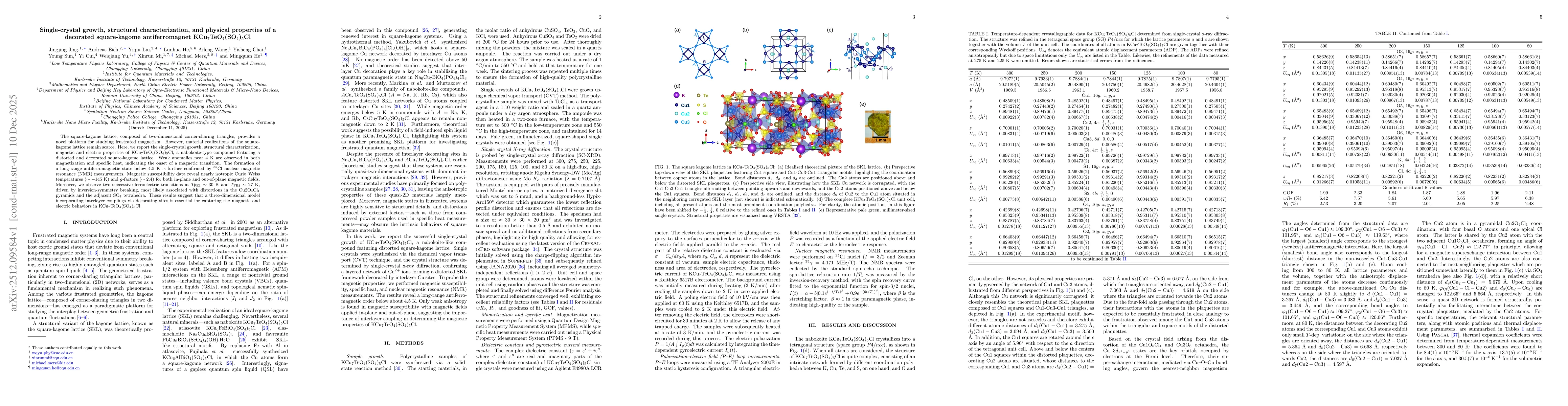 Thumbnail for Single-crystal growth, structural characterization, and physical properties of a decorated square-kagome antiferromagnet KCu$_7$TeO$_4$(SO$_4$)$_5$Cl