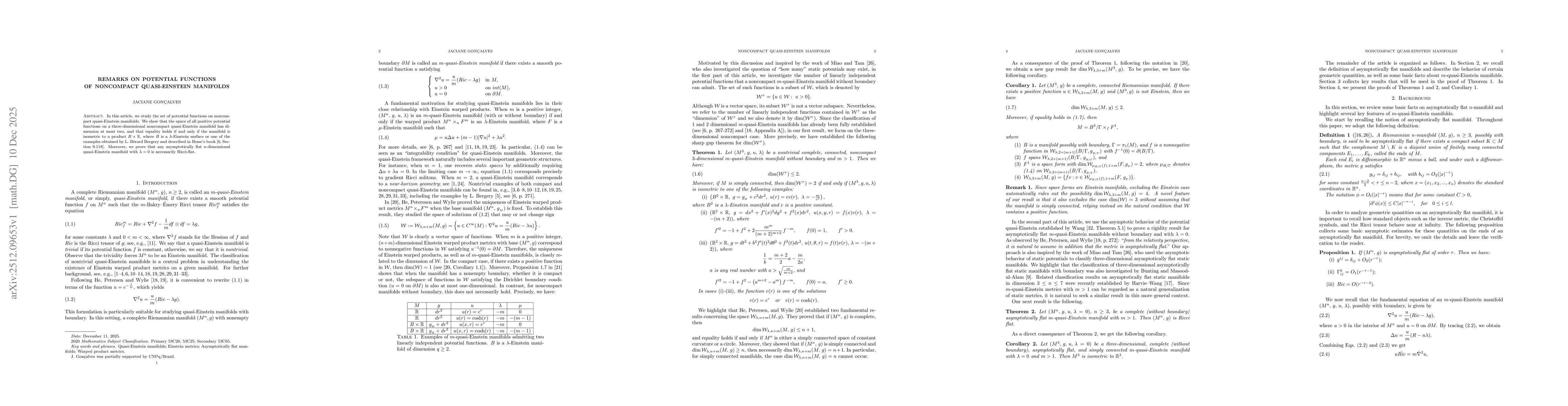 Thumbnail for Remarks on potential functions of noncompact quasi-Einstein manifolds