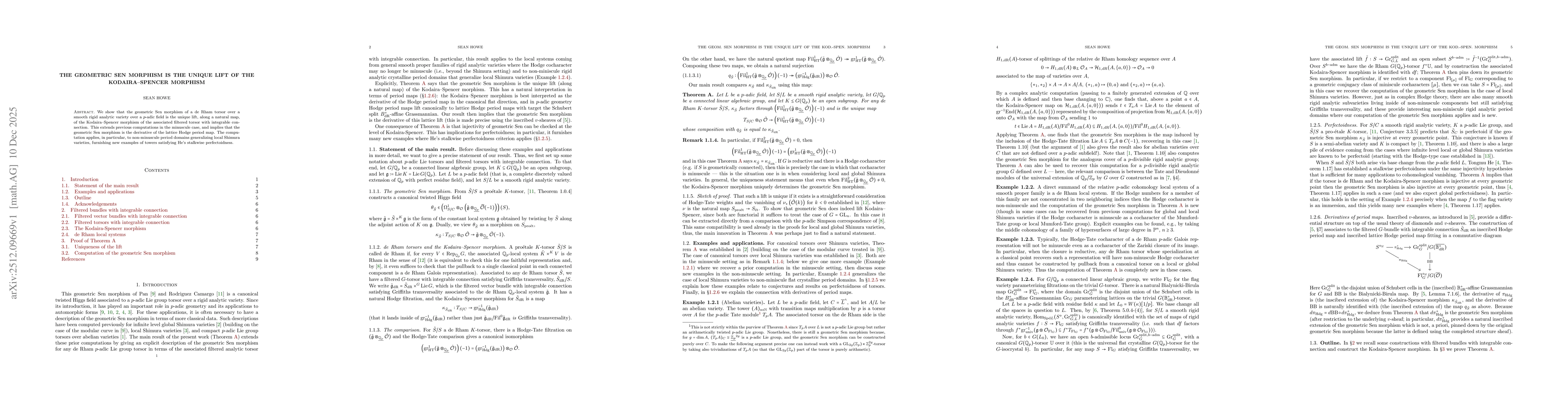 Thumbnail for The geometric Sen morphism is the unique lift of the Kodaira--Spencer morphism