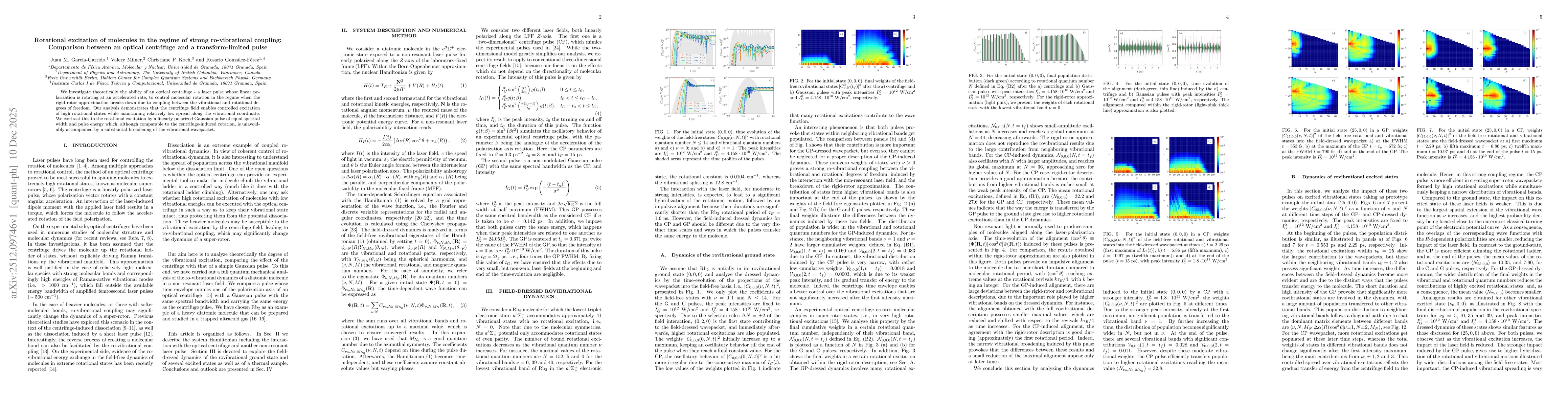 Thumbnail for Rotational excitation of molecules in the regime of strong ro-vibrational coupling: Comparison between an optical centrifuge and a transform-limited pulse