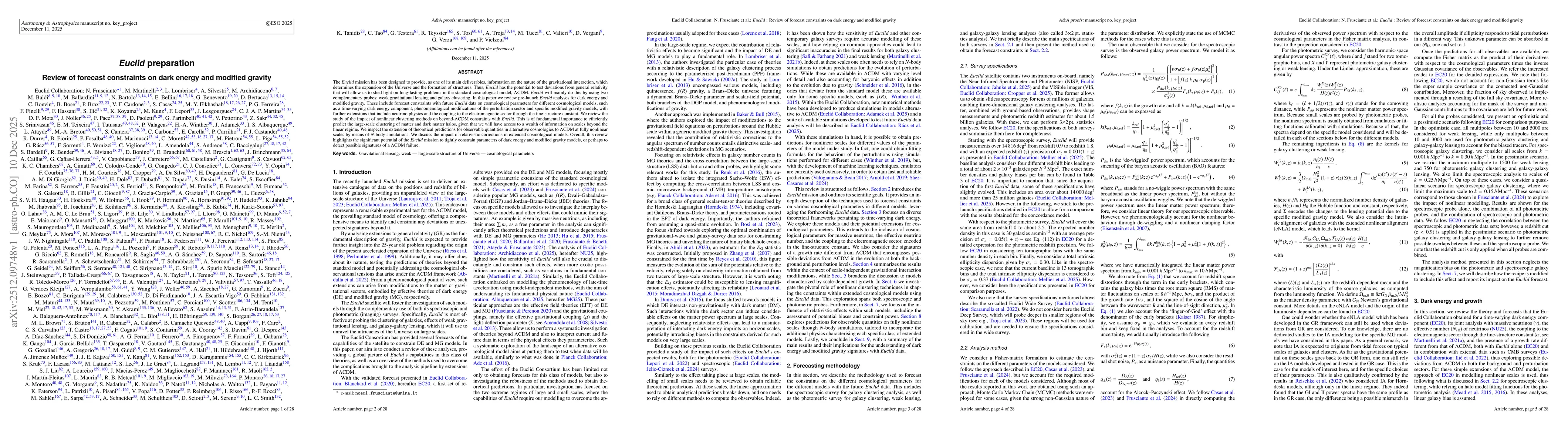Thumbnail for Euclid preparation. Review of forecast constraints on dark energy and modified gravity