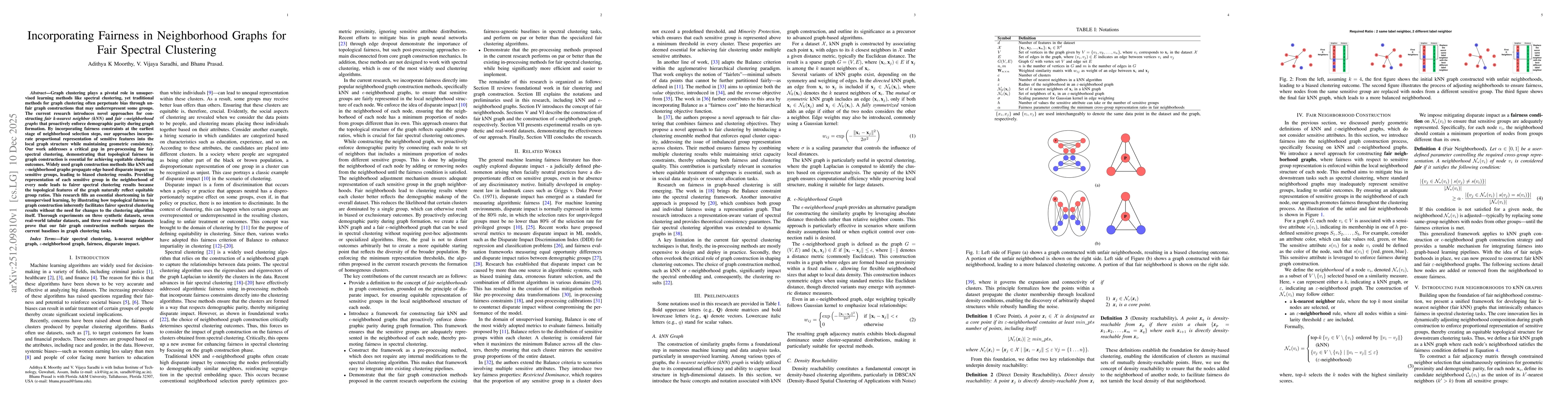 Thumbnail for Incorporating Fairness in Neighborhood Graphs for Fair Spectral Clustering