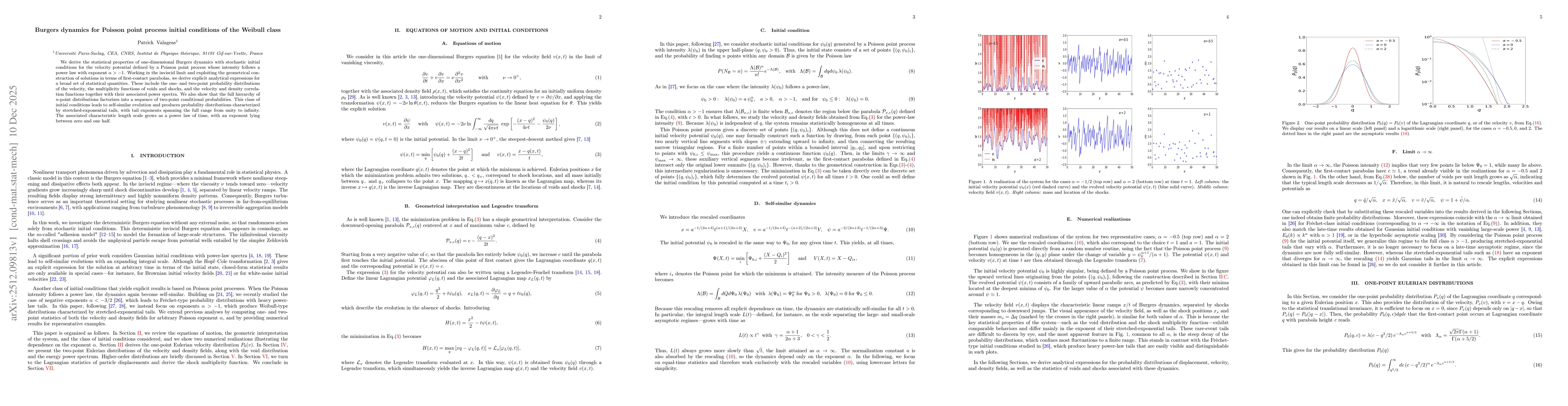 Thumbnail for Burgers dynamics for Poisson point process initial conditions of the Weibull class