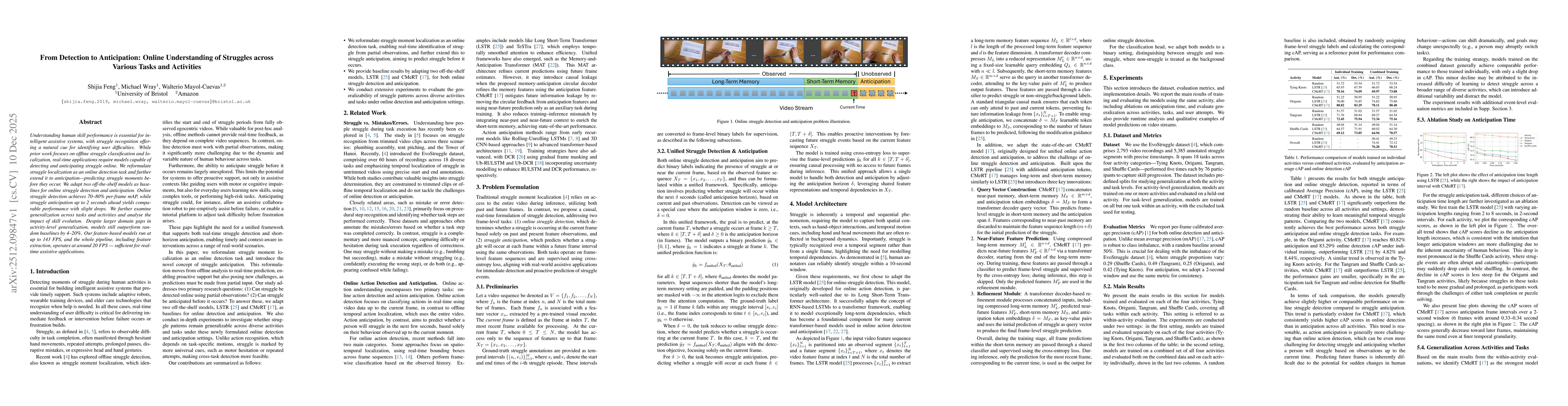 Thumbnail for From Detection to Anticipation: Online Understanding of Struggles across Various Tasks and Activities