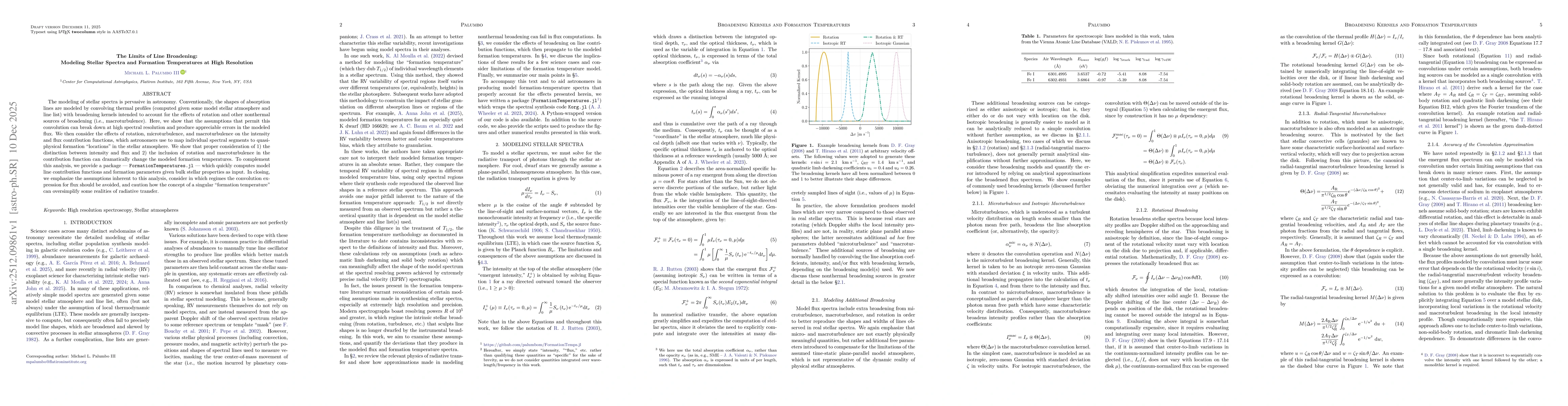 Thumbnail for The Limits of Line Broadening: Modeling Stellar Spectra and Formation Temperatures at High Resolution