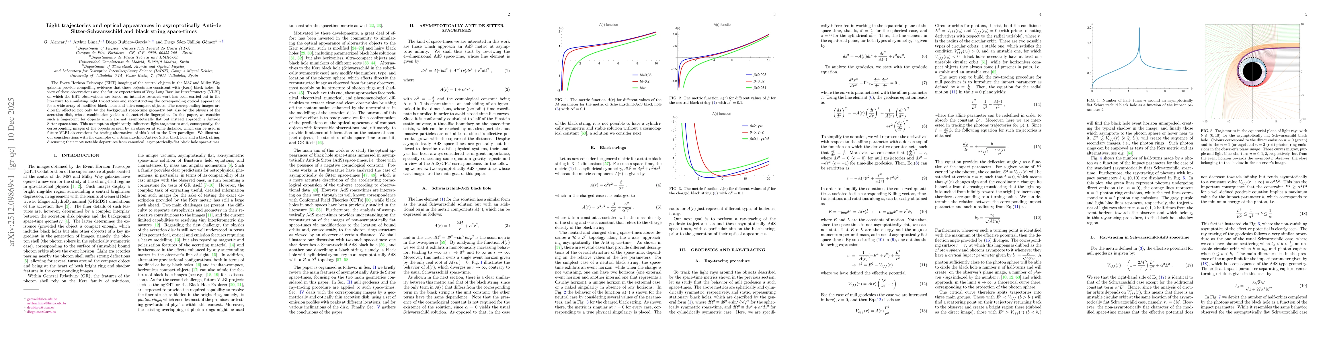 Thumbnail for Light trajectories and optical appearances in asymptotically Anti-de Sitter-Schwarzschild and black string space-times