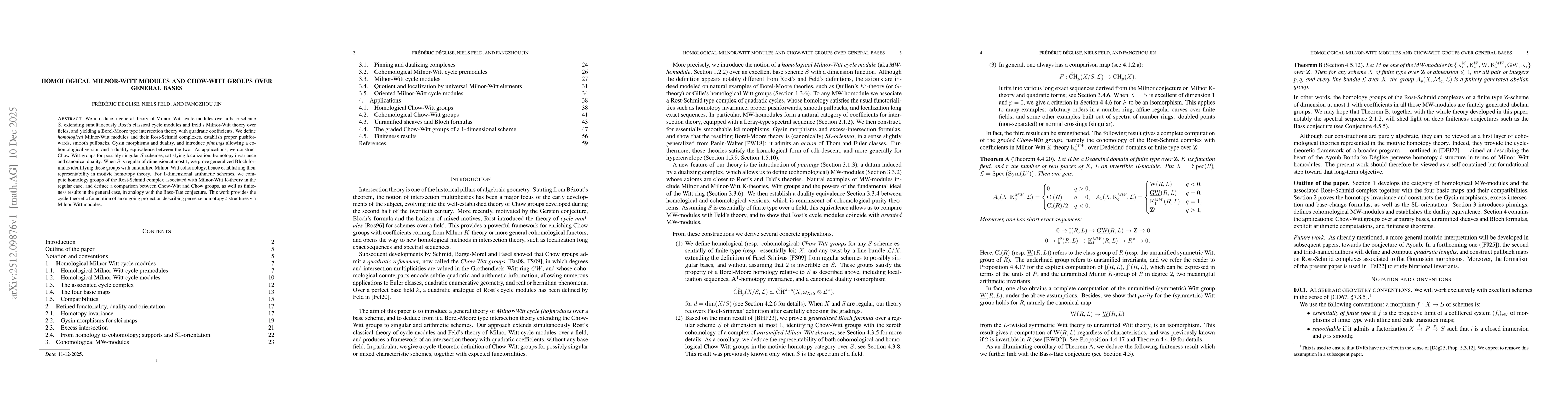 Thumbnail for Homological Milnor-Witt modules and Chow-Witt groups over general bases