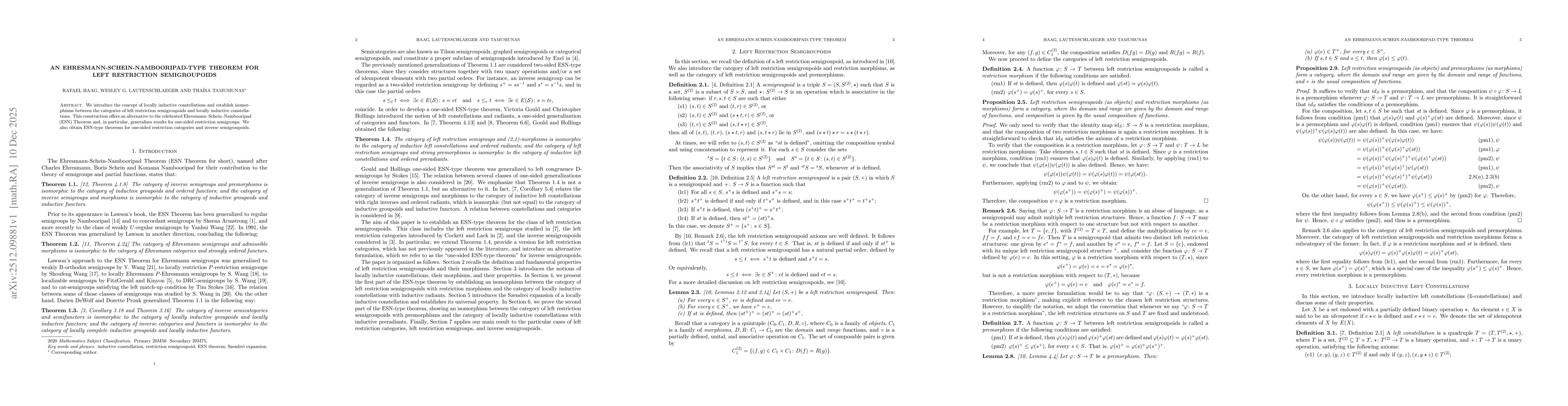 Thumbnail for An Ehresmann-Schein-Nambooripad-type theorem for left restriction semigroupoids