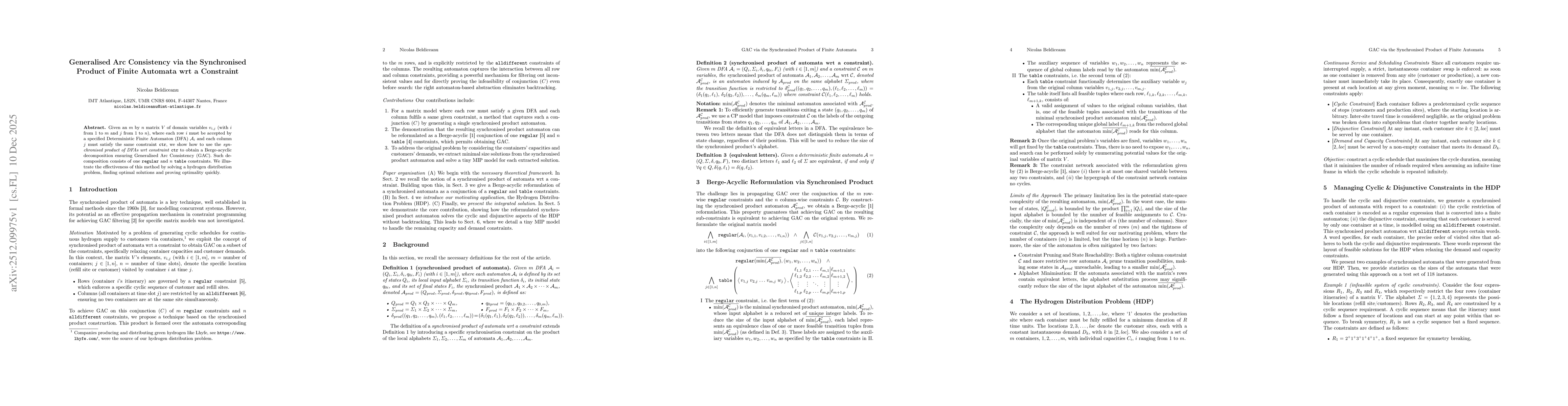 Thumbnail for Generalised Arc Consistency via the Synchronised Product of Finite Automata wrt a Constraint
