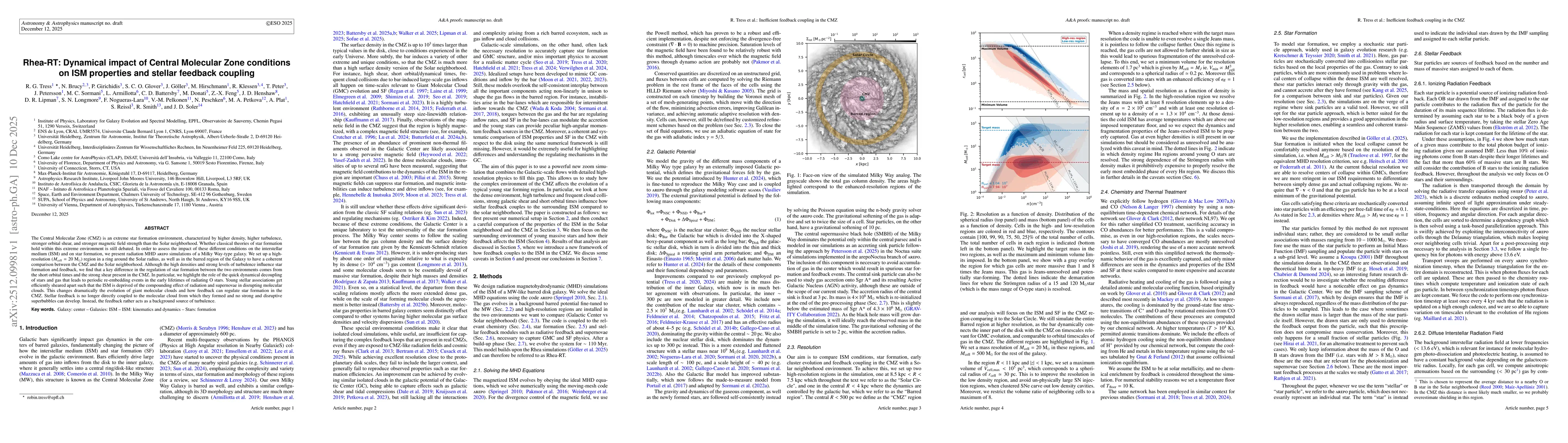 Thumbnail for Rhea-RT: Dynamical impact of Central Molecular Zone conditions on ISM properties and stellar feedback coupling