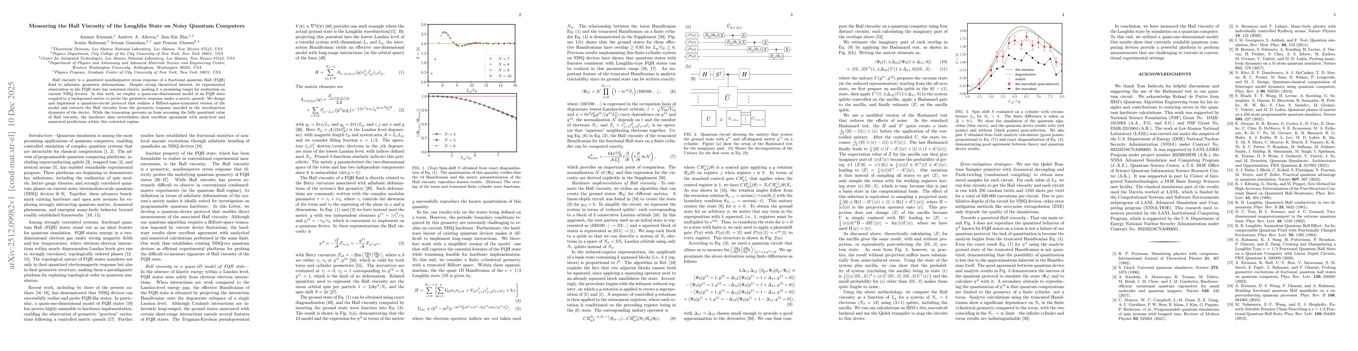 Thumbnail for Measuring the Hall Viscosity of the Laughlin State on Noisy Quantum Computers