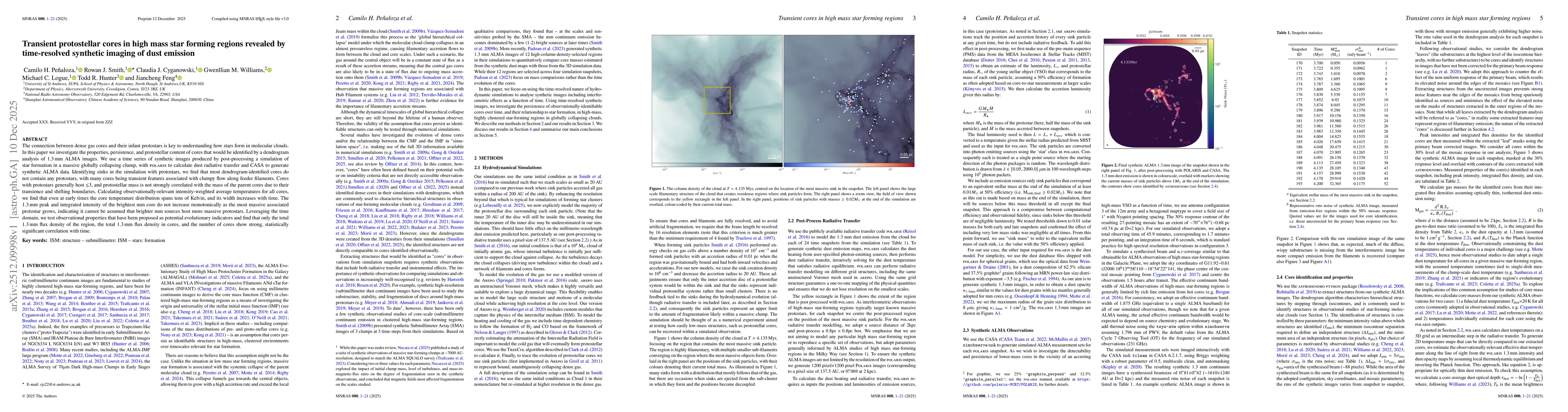 Thumbnail for Transient protostellar cores in high mass star forming regions revealed by time-resolved synthetic imaging of dust emission