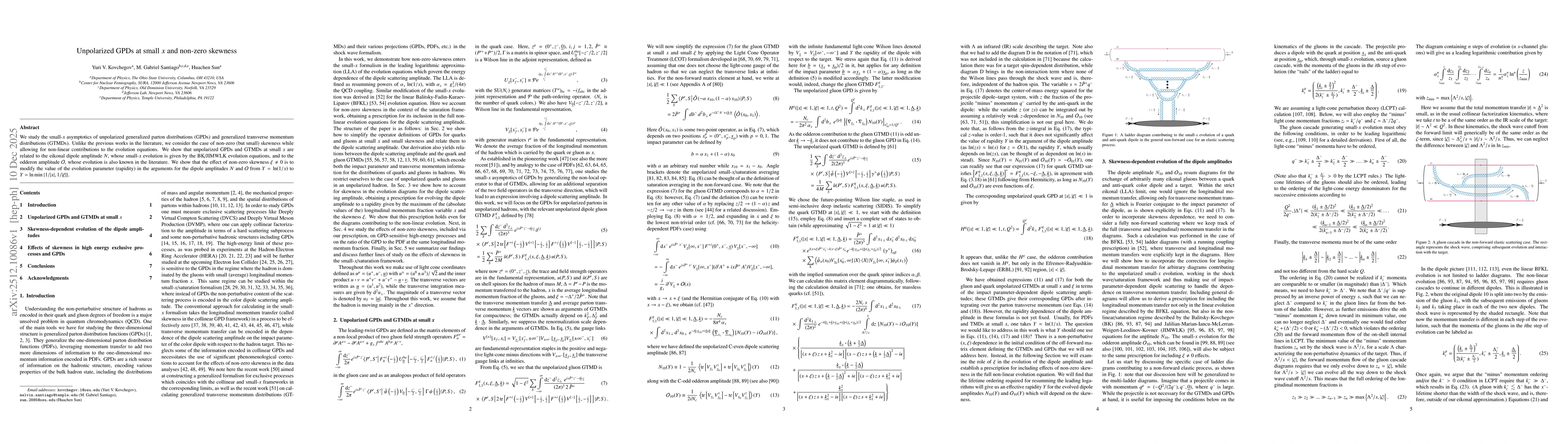 Thumbnail for Unpolarized GPDs at small $x$ and non-zero skewness