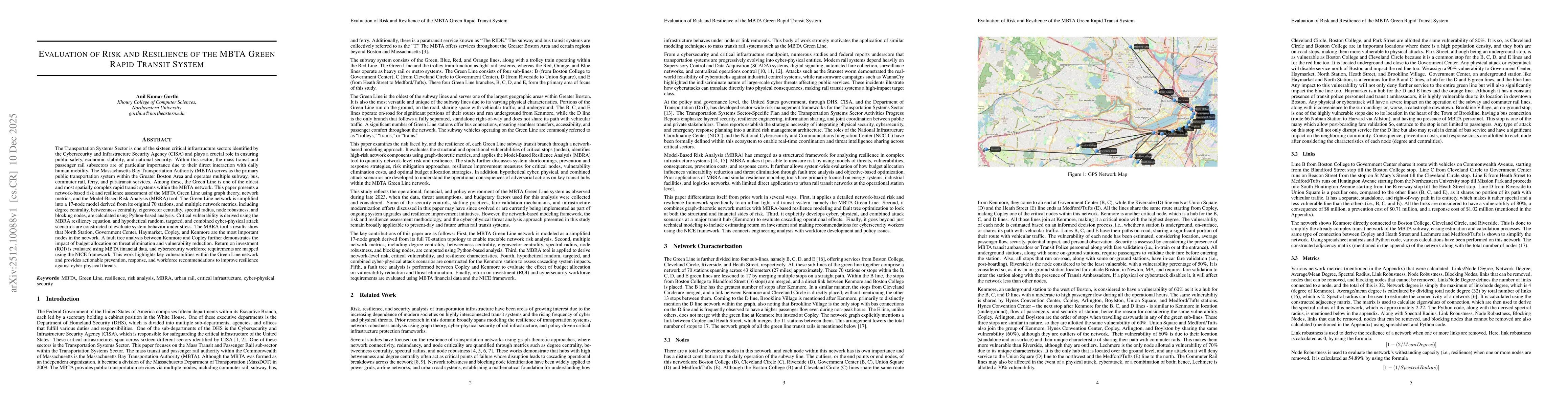 Thumbnail for Evaluation of Risk and Resilience of the MBTA Green Rapid Transit System