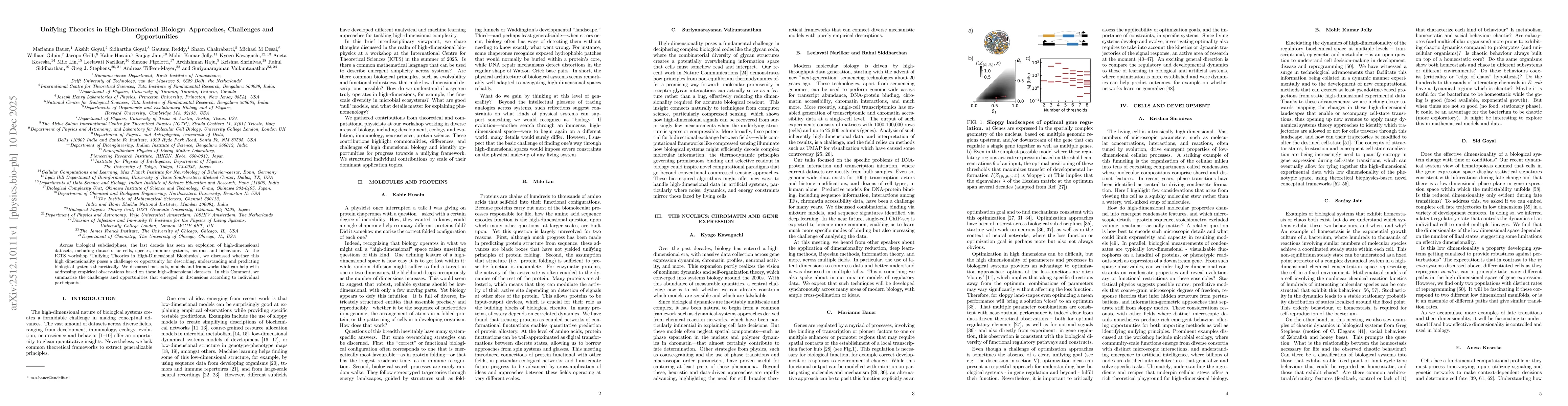 Thumbnail for Unifying Theories in High-Dimensional Biology: Approaches, Challenges and Opportunities