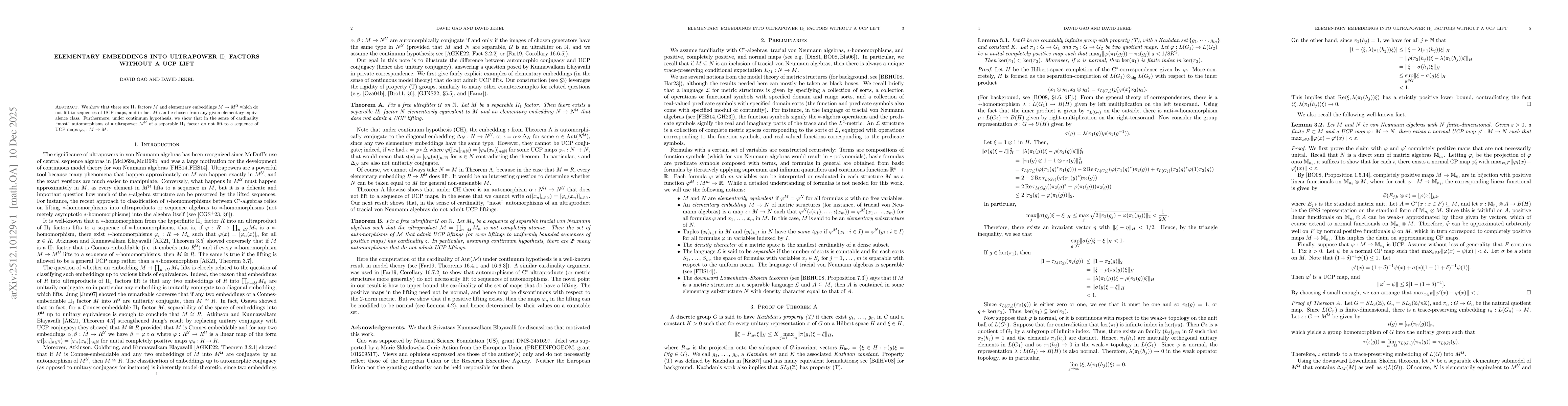 Thumbnail for Elementary embeddings into ultrapower $\mathrm{II}_1$ factors without a UCP lift
