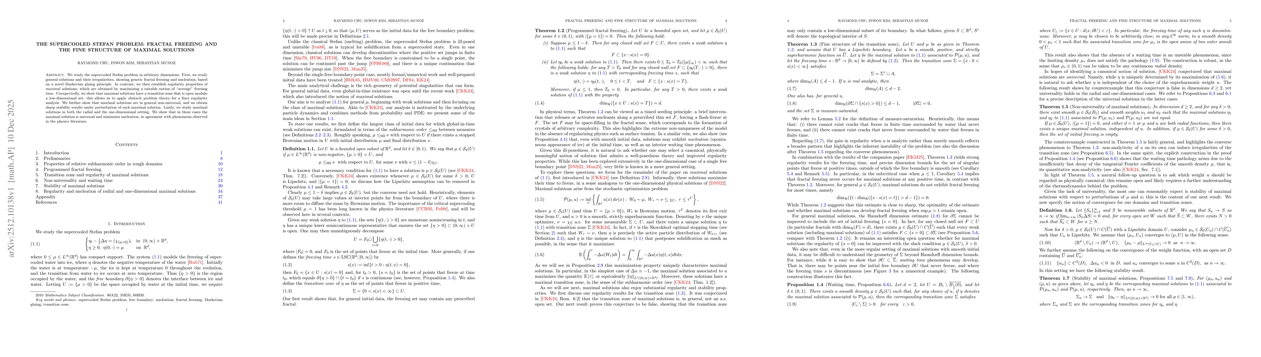 Thumbnail for The supercooled Stefan problem: fractal freezing and the fine structure of maximal solutions