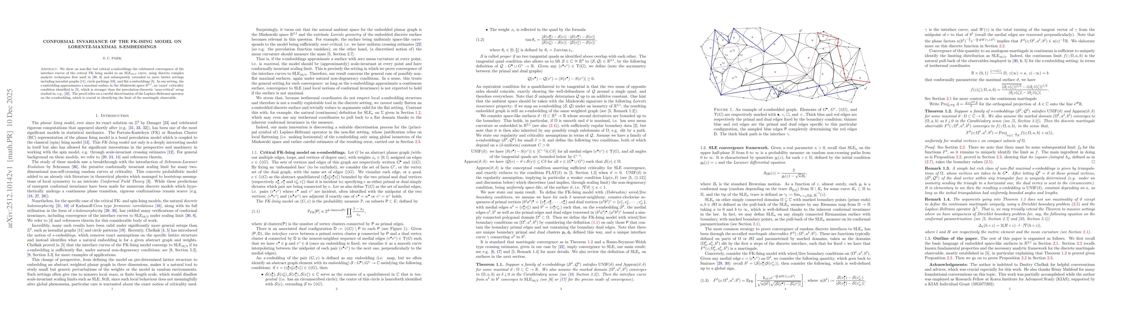 Thumbnail for Conformal Invariance of the FK-Ising Model on Lorentz-Maximal S-Embeddings