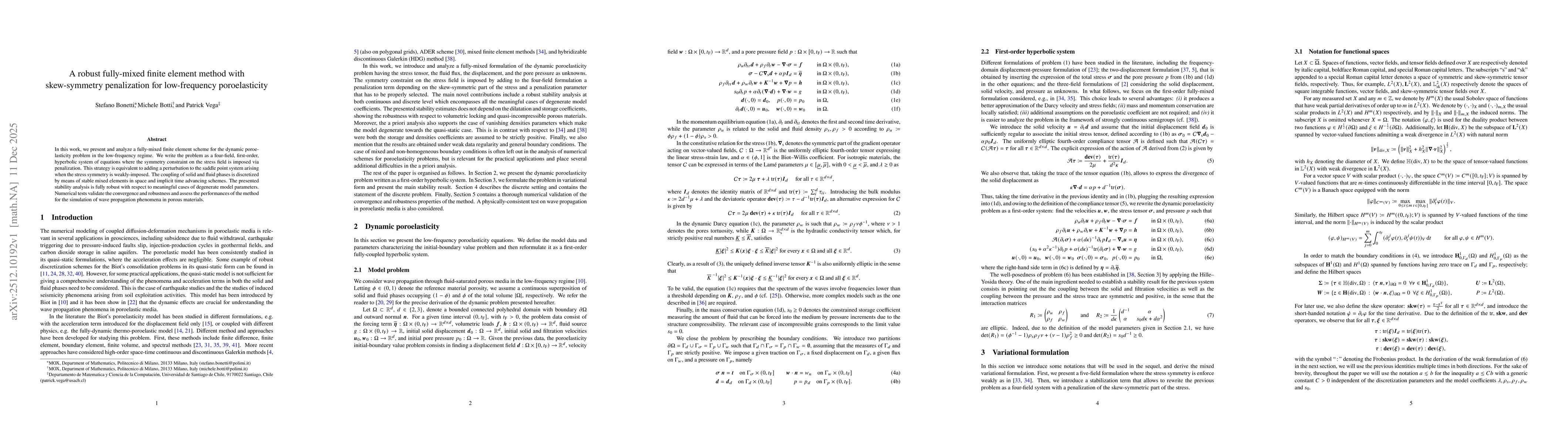 Thumbnail for A robust fully-mixed finite element method with skew-symmetry penalization for low-frequency poroelasticity