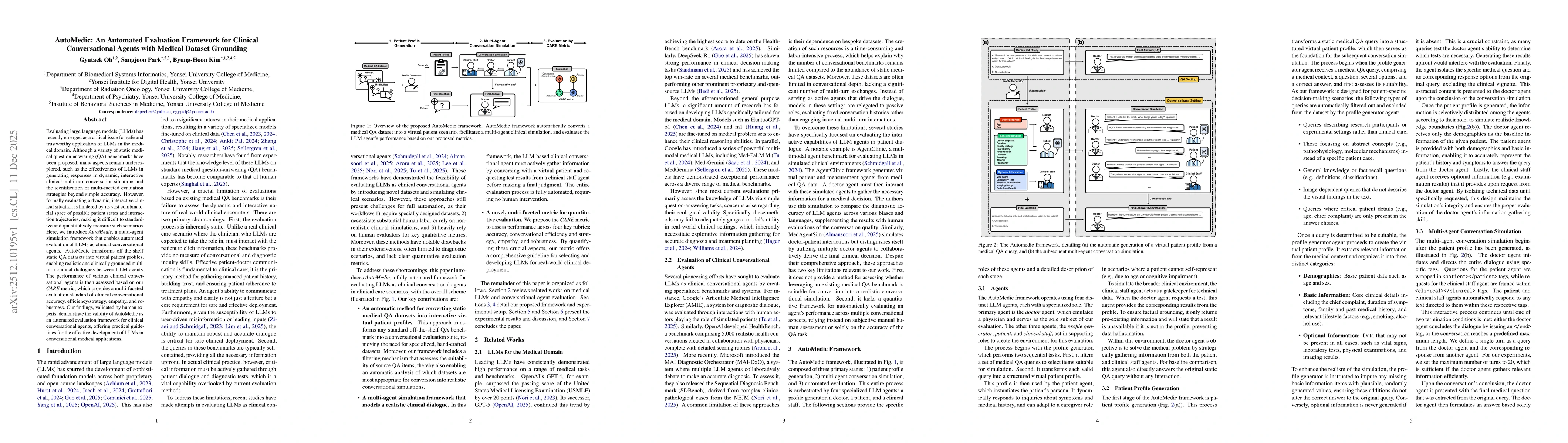 Thumbnail for AutoMedic: An Automated Evaluation Framework for Clinical Conversational Agents with Medical Dataset Grounding