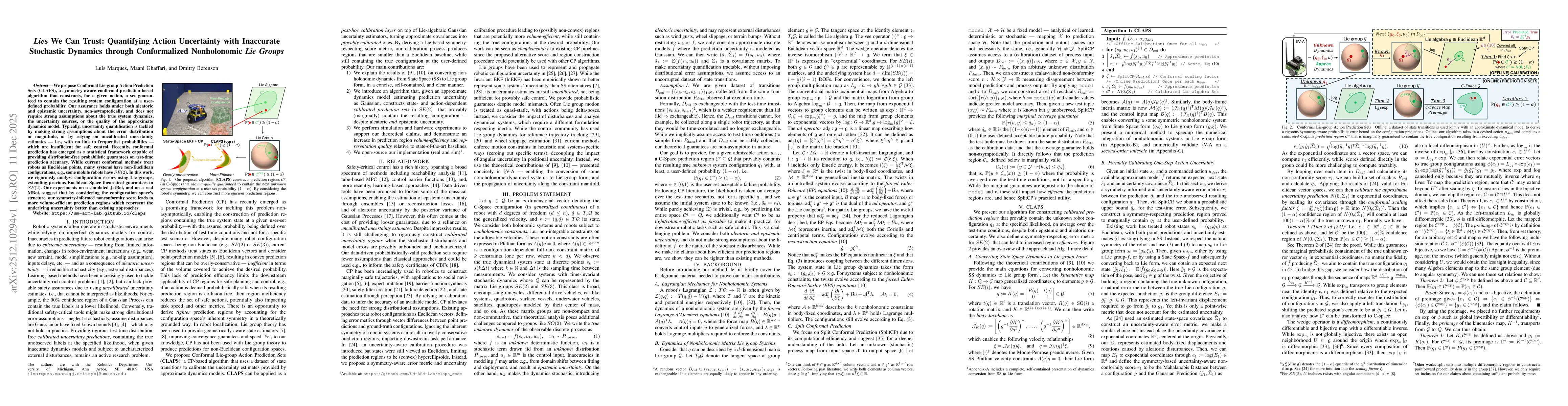 Thumbnail for Lies We Can Trust: Quantifying Action Uncertainty with Inaccurate Stochastic Dynamics through Conformalized Nonholonomic Lie Groups