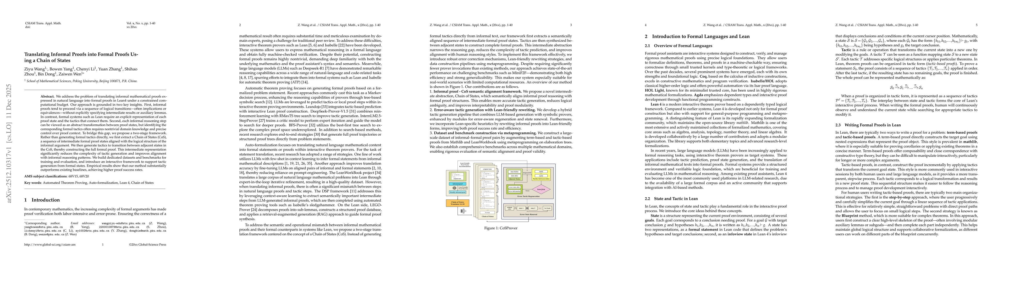 Thumbnail for Translating Informal Proofs into Formal Proofs Using a Chain of States