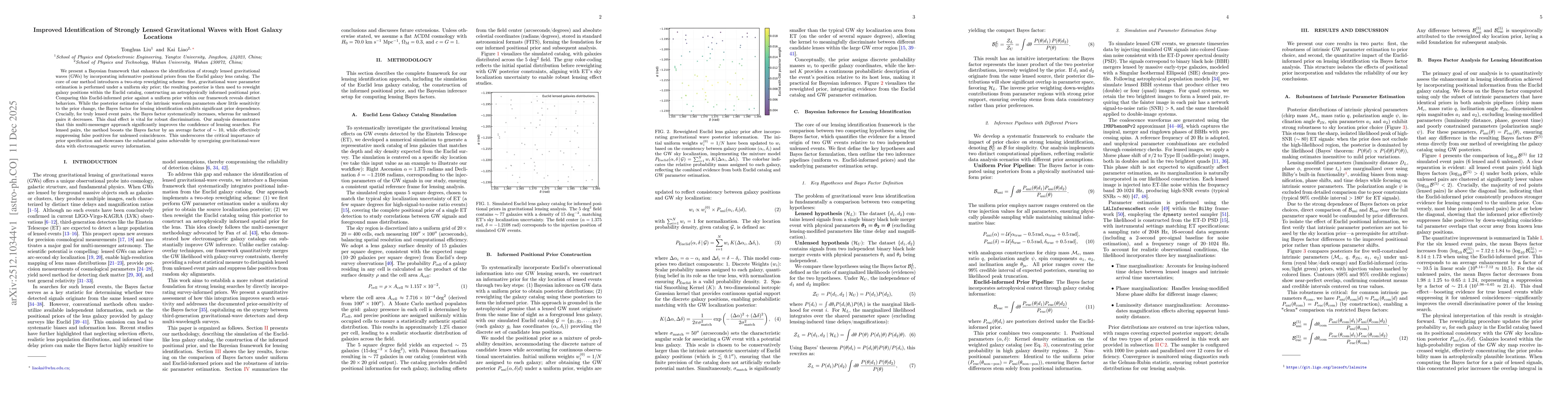 Thumbnail for Improved Identification of Strongly Lensed Gravitational Waves with Host Galaxy Locations