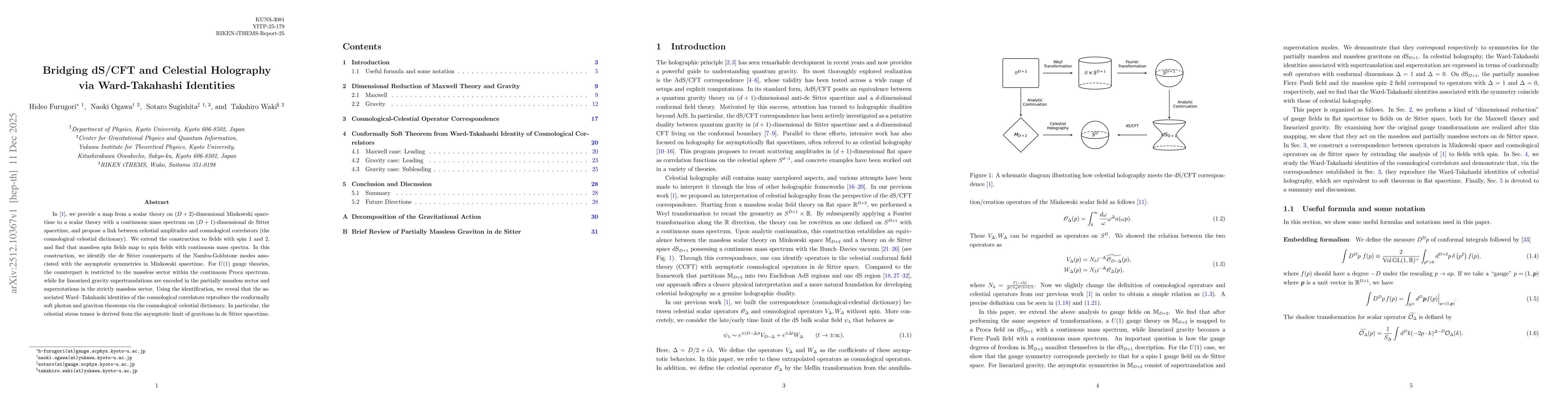 Thumbnail for Bridging dS/CFT and Celestial Holography via Ward-Takahashi Identities