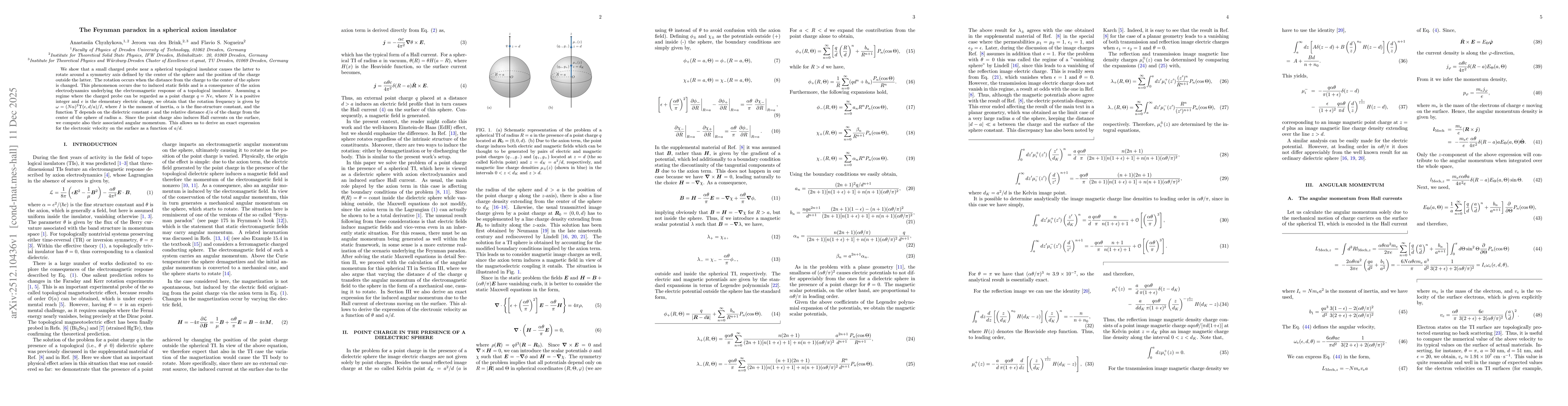 Thumbnail for The Feynman paradox in a spherical axion insulator
