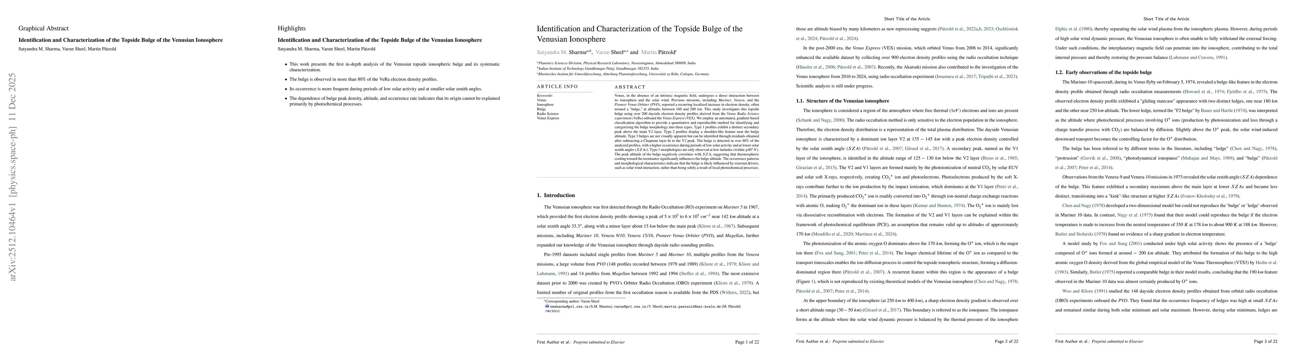 Thumbnail for Identification and Characterization of the Topside Bulge of the Venusian Ionosphere