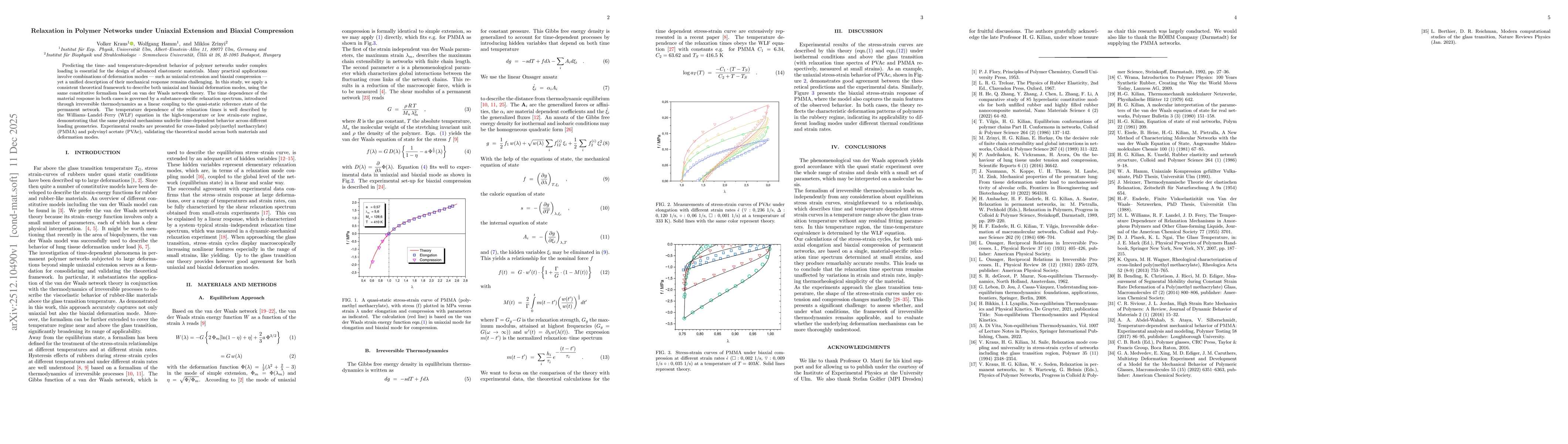 Thumbnail for Relaxation in Polymer Networks under Uniaxial Extension and Biaxial Compression
