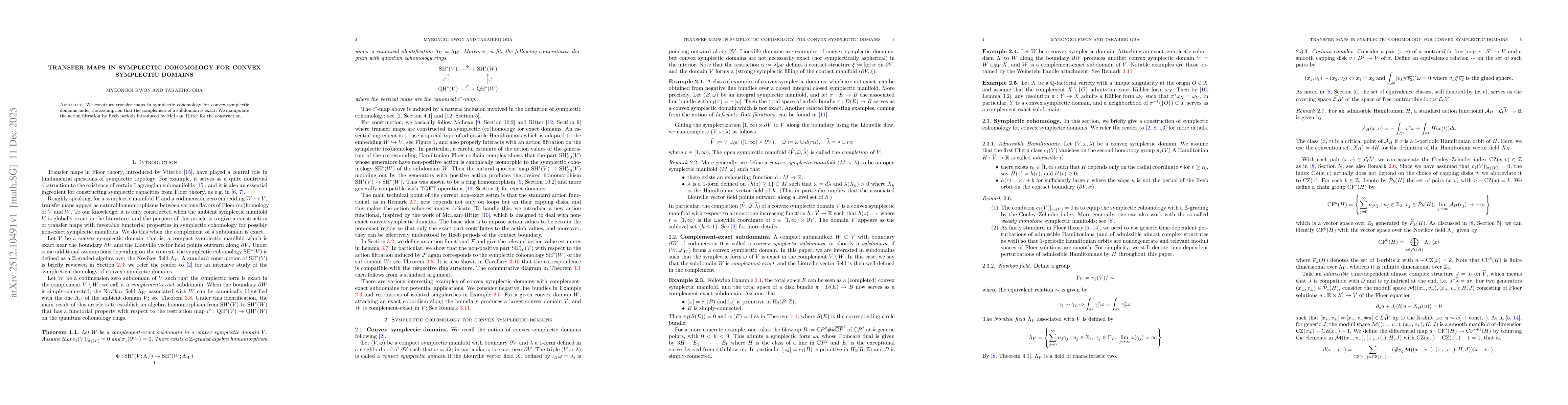 Thumbnail for Transfer maps in symplectic cohomology for convex symplectic domains