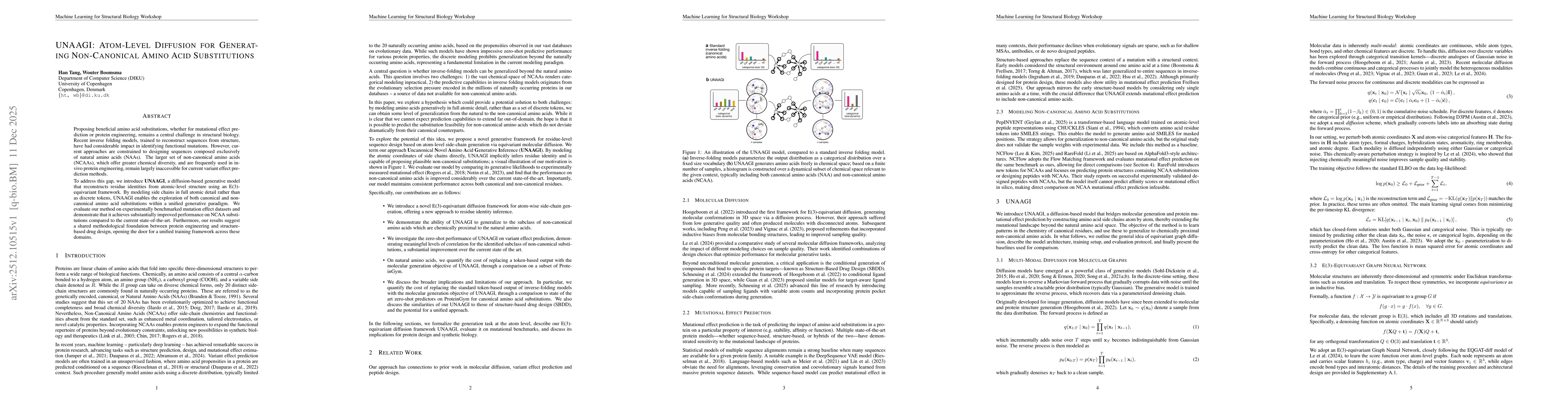 Thumbnail for UNAAGI: Atom-Level Diffusion for Generating Non-Canonical Amino Acid Substitutions