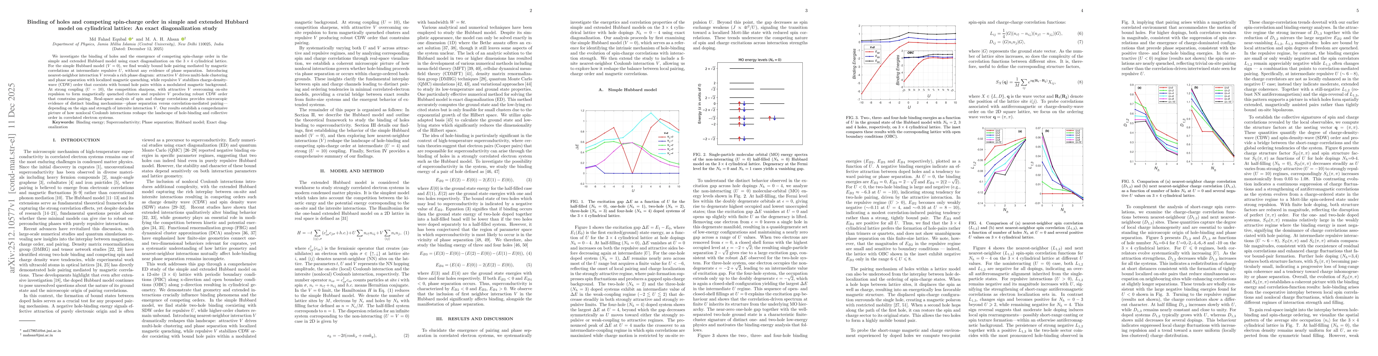 Thumbnail for Binding of holes and competing spin-charge order in simple and extended Hubbard model on cylindrical lattice: An exact diagonalization study