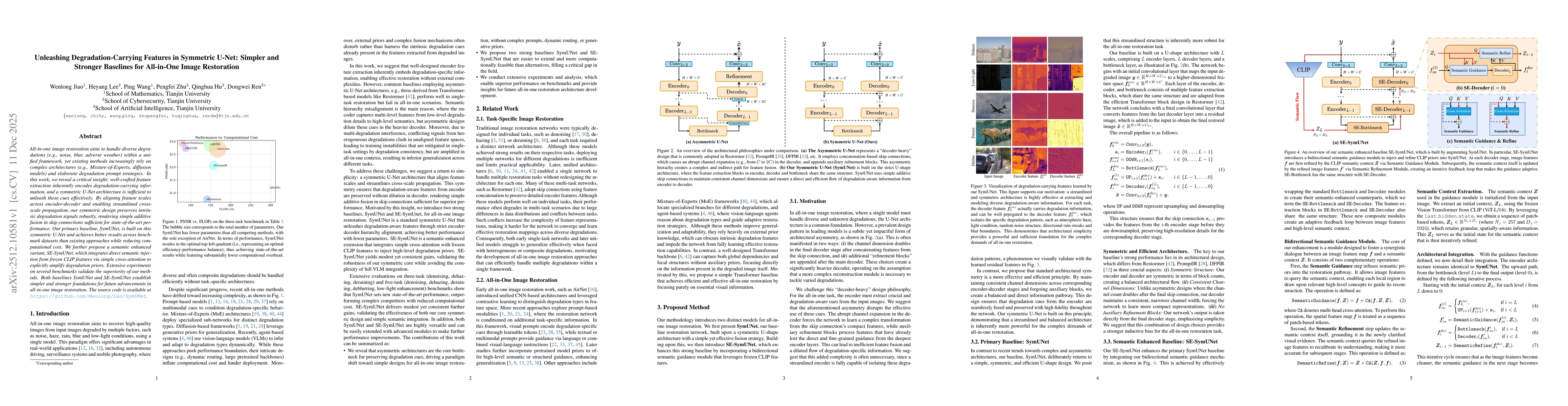 Thumbnail for Unleashing Degradation-Carrying Features in Symmetric U-Net: Simpler and Stronger Baselines for All-in-One Image Restoration