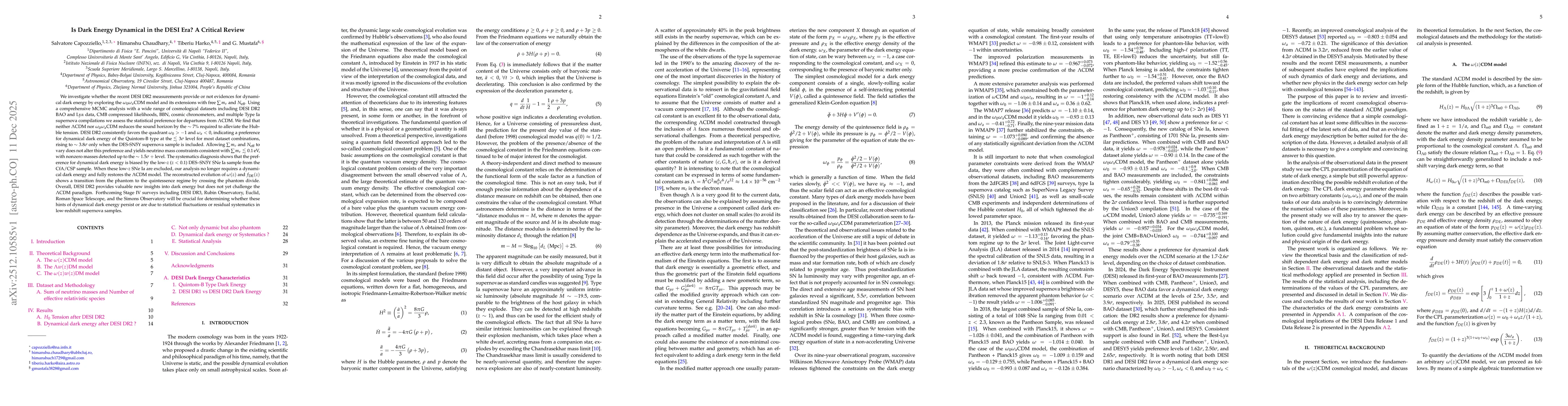 Thumbnail for Is Dark Energy Dynamical in the DESI Era? A Critical Review