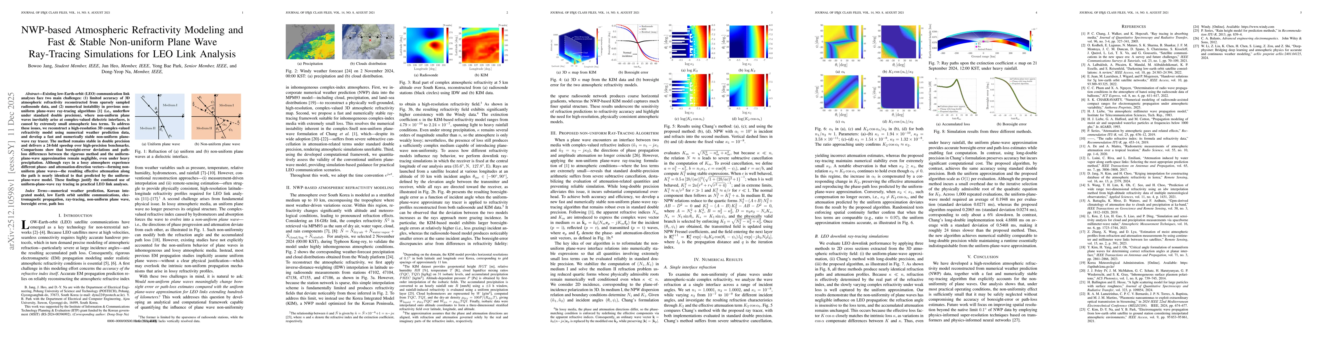 Thumbnail for NWP-based Atmospheric Refractivity Modeling and Fast & Stable Non-uniform Plane Wave Ray-Tracing Simulations for LEO Link Analysis