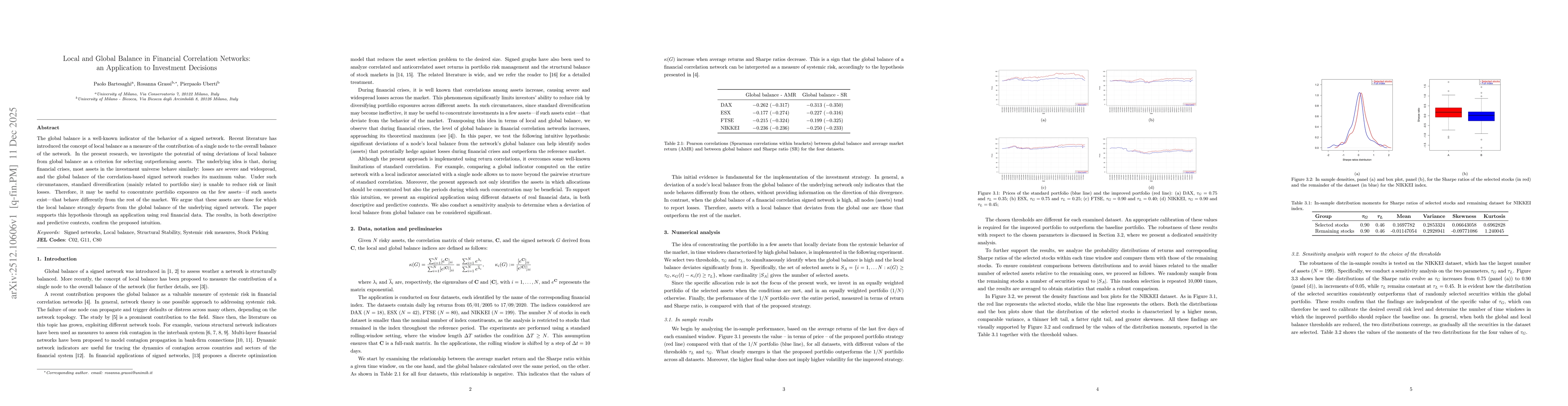 Thumbnail for Local and Global Balance in Financial Correlation Networks: an Application to Investment Decisions