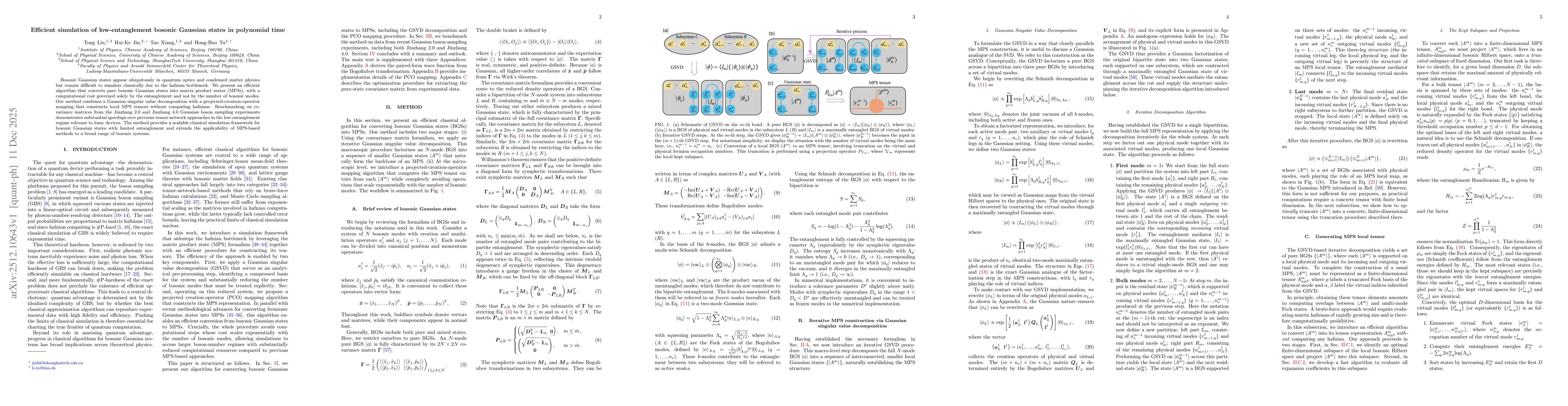 Thumbnail for Efficient simulation of low-entanglement bosonic Gaussian states in polynomial time