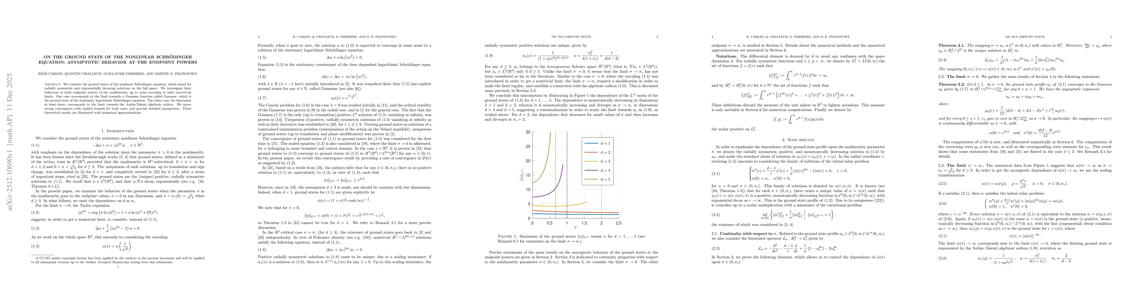Thumbnail for On the ground state of the nonlinear Schr{ö}dinger equation: asymptotic behavior at the endpoint powers