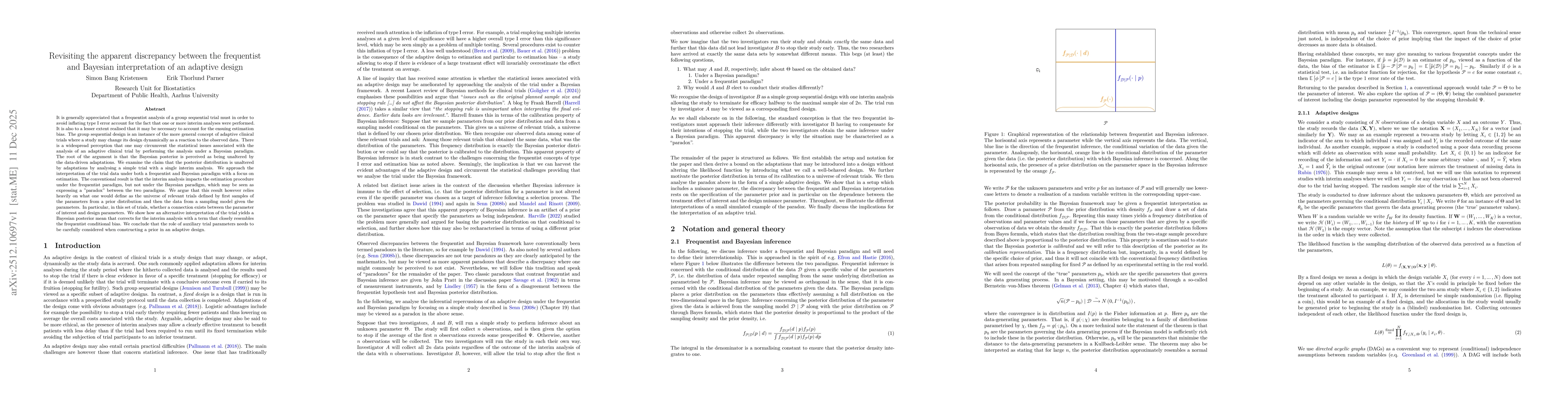 Thumbnail for Revisiting the apparent discrepancy between the frequentist and Bayesian interpretation of an adaptive design