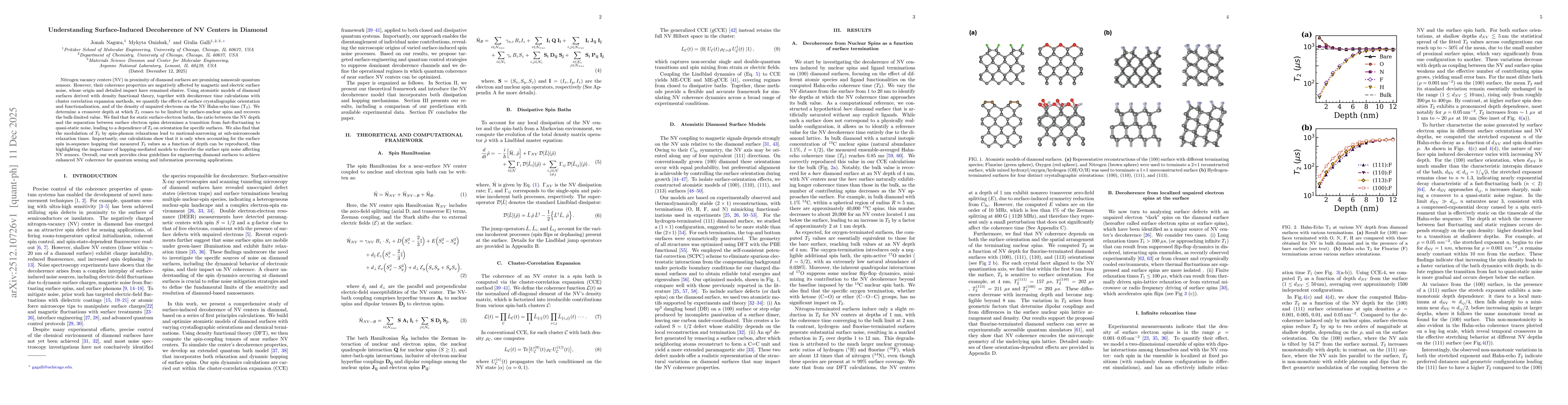 Thumbnail for Understanding Surface-Induced Decoherence of NV Centers in Diamond