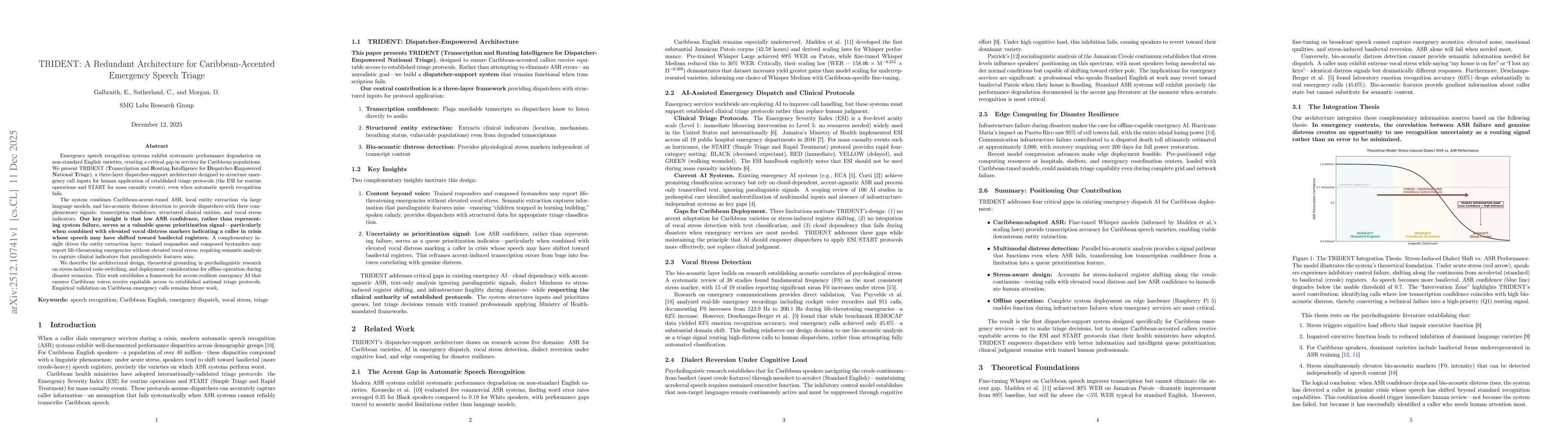 Thumbnail for TRIDENT: A Redundant Architecture for Caribbean-Accented Emergency Speech Triage