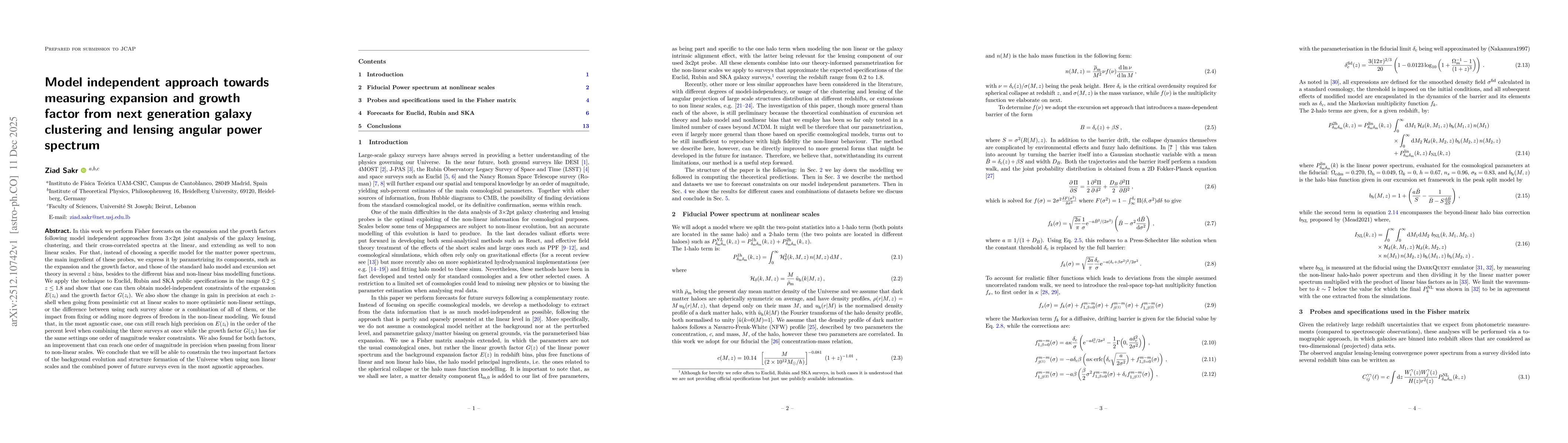 Thumbnail for Model independent approach towards measuring expansion and growth factor from next generation galaxy clustering and lensing angular power spectrum