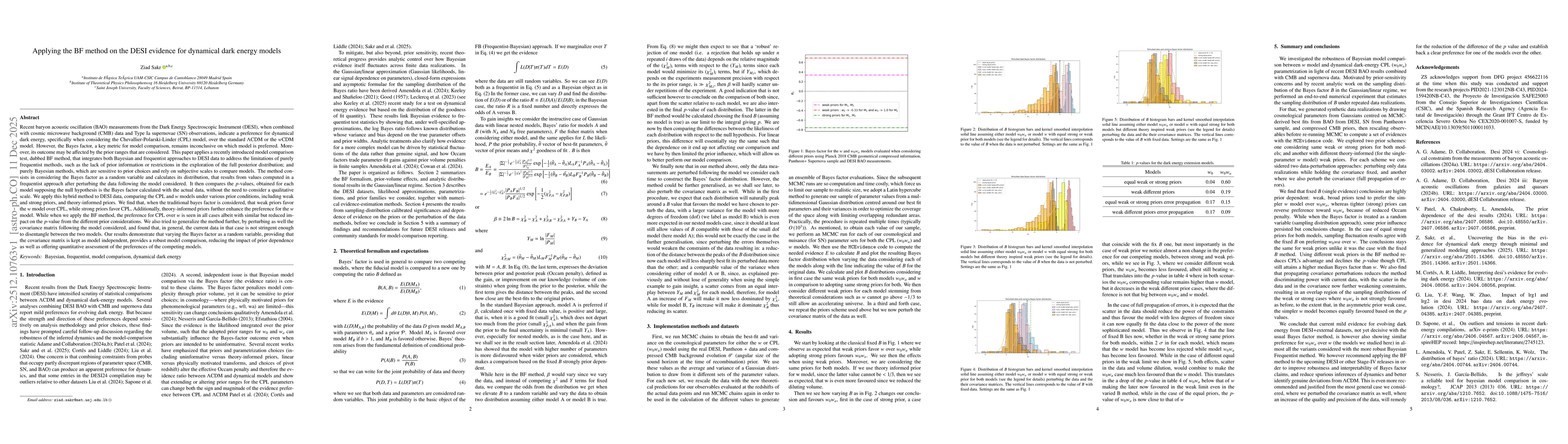 Thumbnail for Applying the BF method on the DESI evidence for dynamical dark energy models