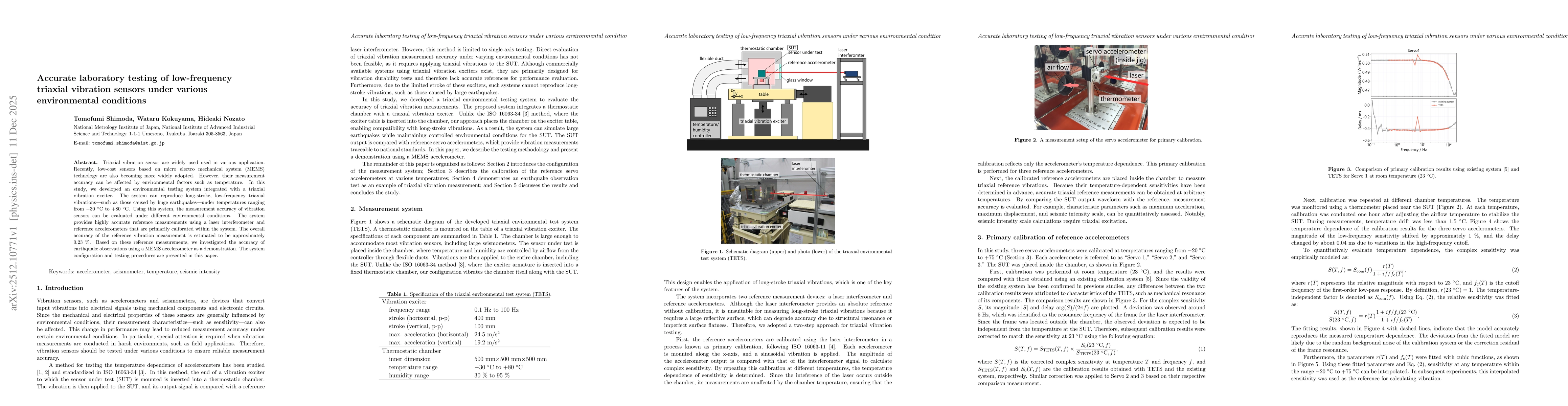 Thumbnail for Accurate laboratory testing of low-frequency triaxial vibration sensors under various environmental conditions