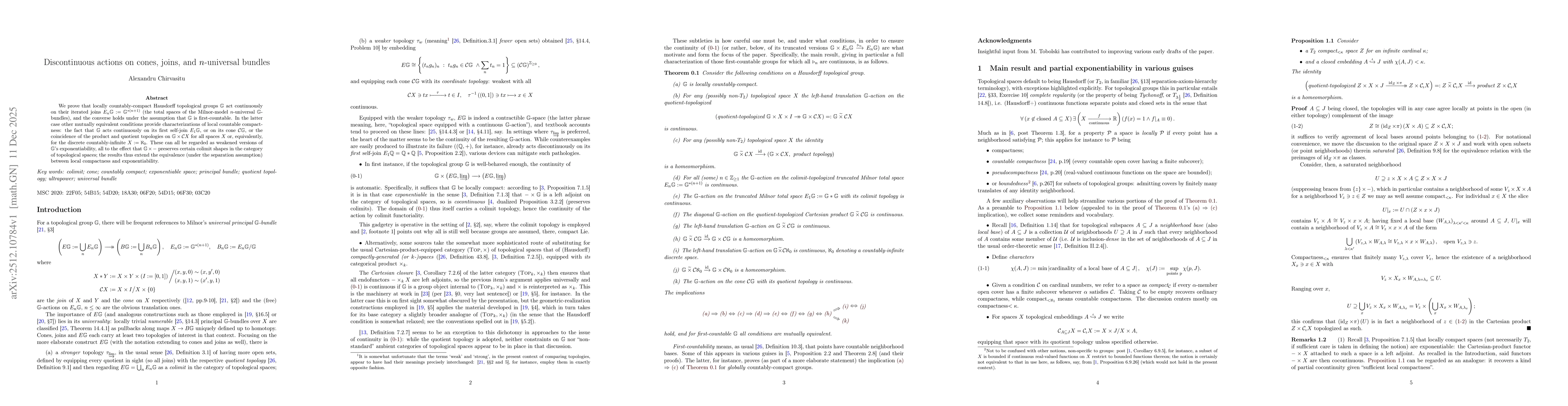 Thumbnail for Discontinuous actions on cones, joins, and $n$-universal bundles