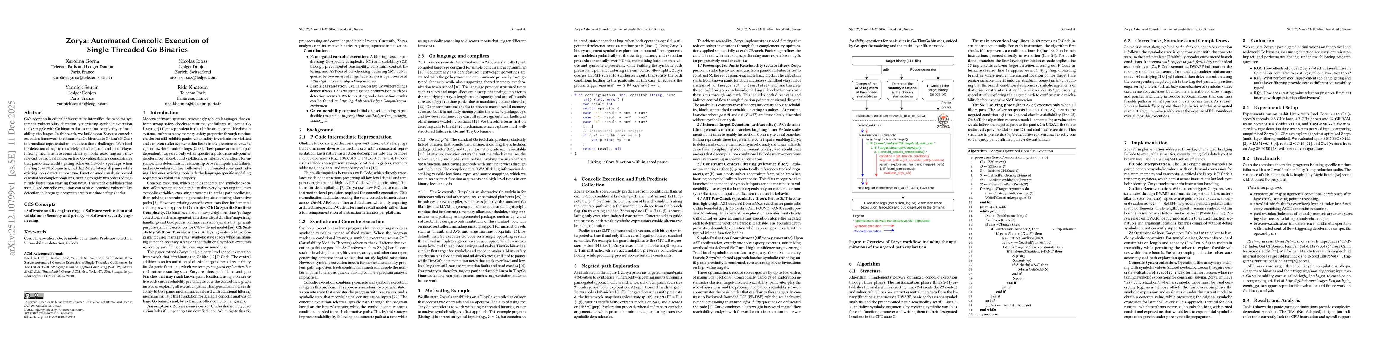 Thumbnail for Zorya: Automated Concolic Execution of Single-Threaded Go Binaries